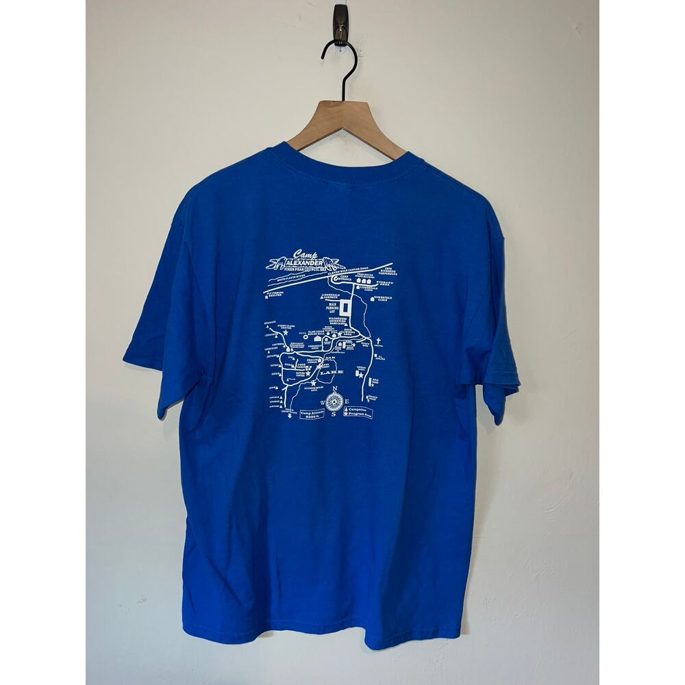Vintage Boy Scouts Shirt Camp Alexander Pikes Peak Council BSA Map Tee Large